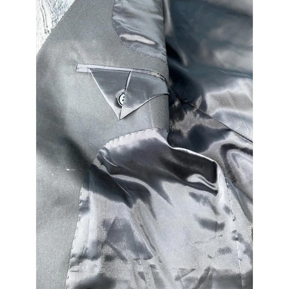 Apt. 9 Premier Flex Black Slim Fit Two Button Blazer Jacket‎ Men's 40S Stretch
